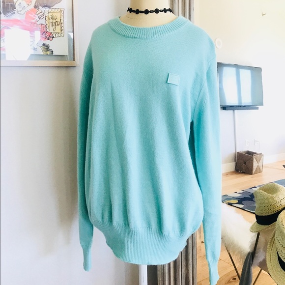 Mini face patch sweater light blue sweater - Picture 4 of 9
